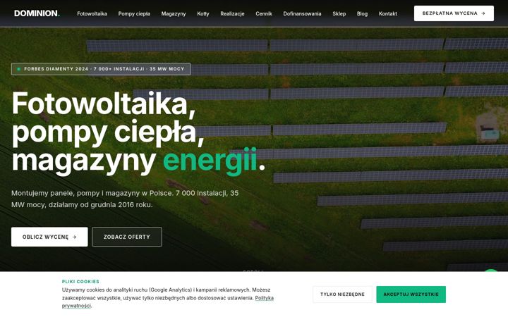 Screenshot von dominion-pv.pl