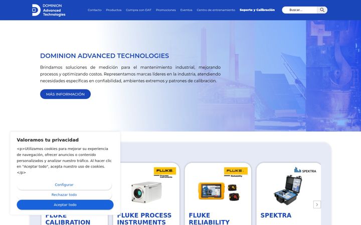 Screenshot of dominionadvancedtechnologies.com