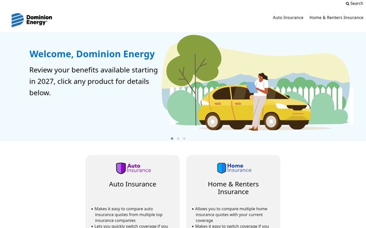 Screenshot of dominionenergyautohome.com