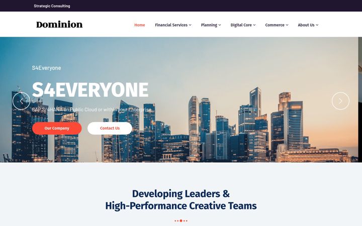 Screenshot of dominionsap.com