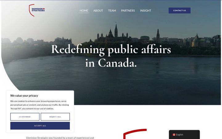 Skärmbild av dominionstrategies.ca