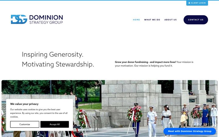 Screenshot of dominionstrategygroup.com