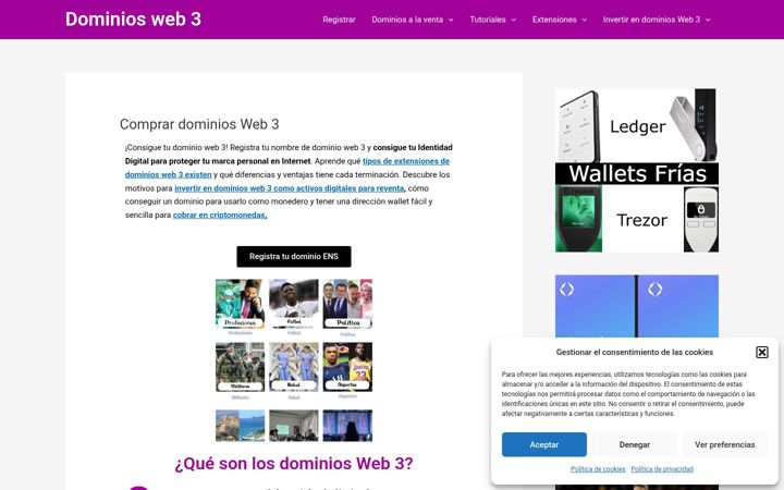 Screenshot of dominiosweb3.com
