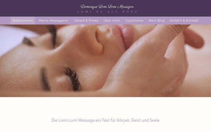 Screenshot of dominique-lomi-lomi-massagen.de