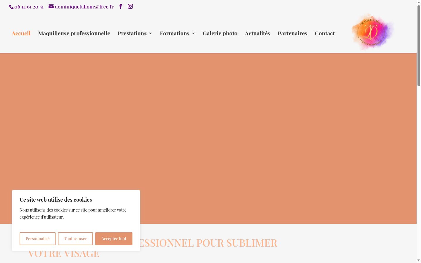 Capture d'écran de la bannière de consentement affichée avant toute interaction