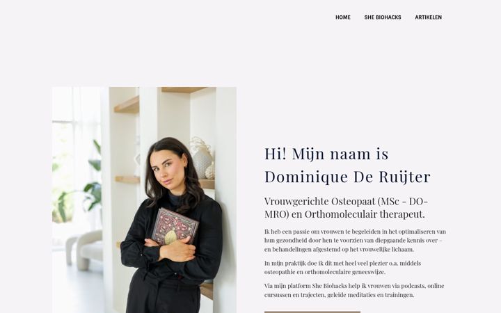 Captura de pantalla de dominiquederuijter.nl