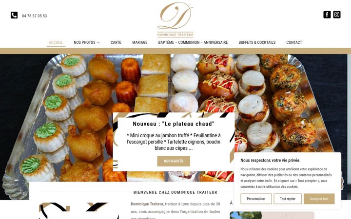 Screenshot of dominiquetraiteur.com