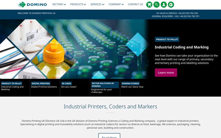 Екранна снимка на domino-printing.com