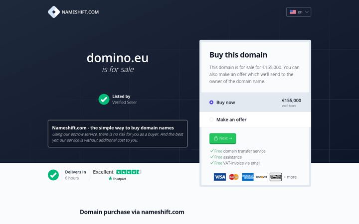 Skærmbillede af domino.eu