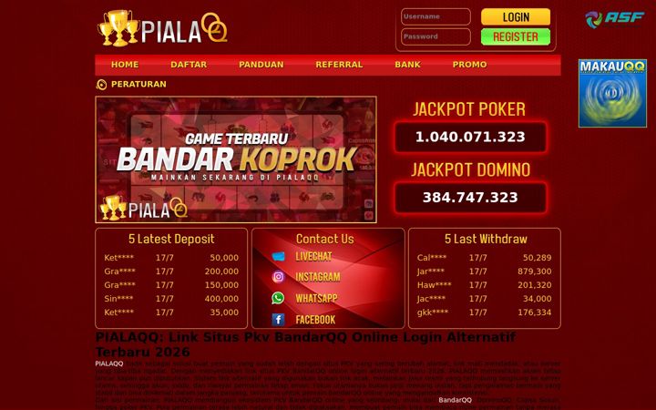 Screenshot of dominoqqnihpialaqq.online