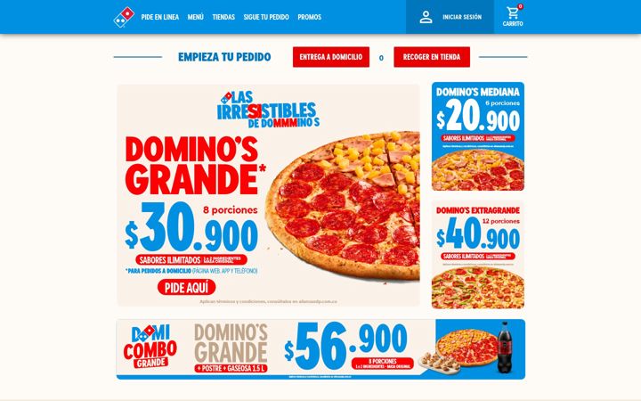Screenshot of dominos.com.co