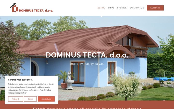 Ekrano kopija dominus-tecta.si