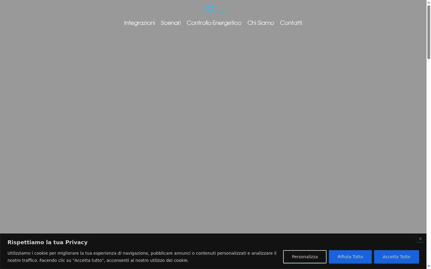 Screenshot del banner di consenso mostrato prima di qualsiasi interazione