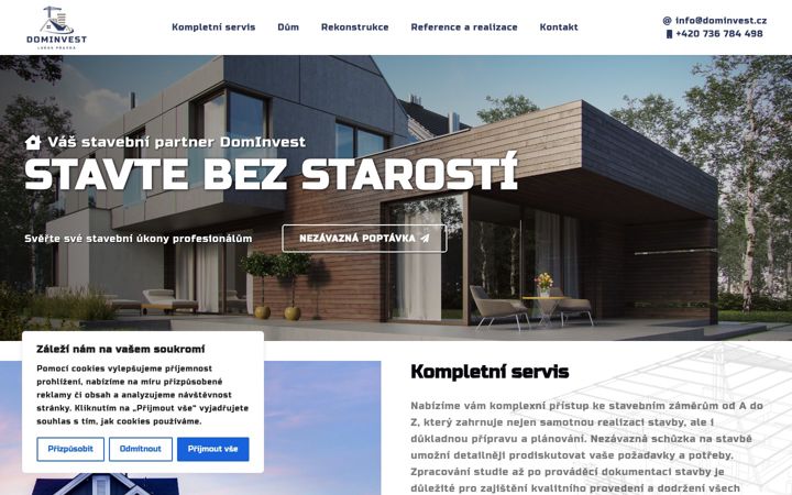 Screenshot di dominvest.cz