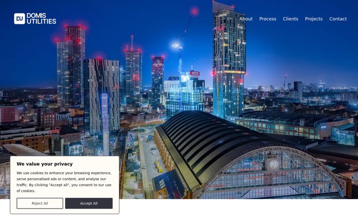 Screenshot of domisutilities.co.uk