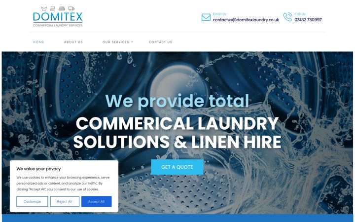 Screenshot of domitexlaundry.co.uk