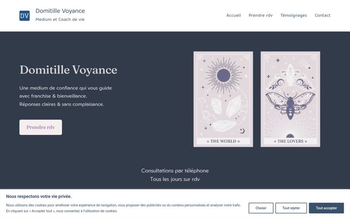 Captura de pantalla de domitille-voyance.fr