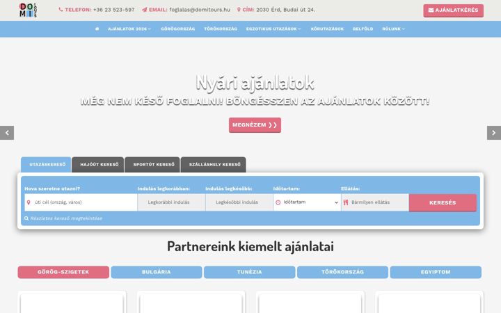 Screenshot of domitours.hu