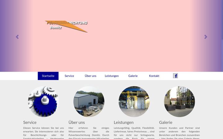 Ekraanipilt saidist domitz-pulverbeschichtung.de