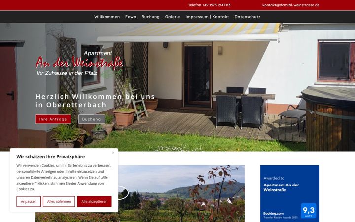 Ekraanipilt saidist domizil-weinstrasse.de