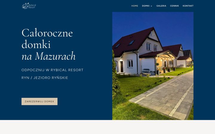 Snímek obrazovky domki-mazury-rybical.pl