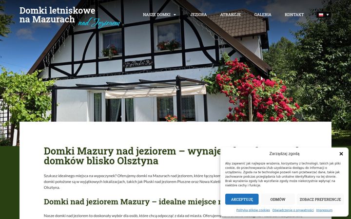 Snímek obrazovky domki-mazury.pl