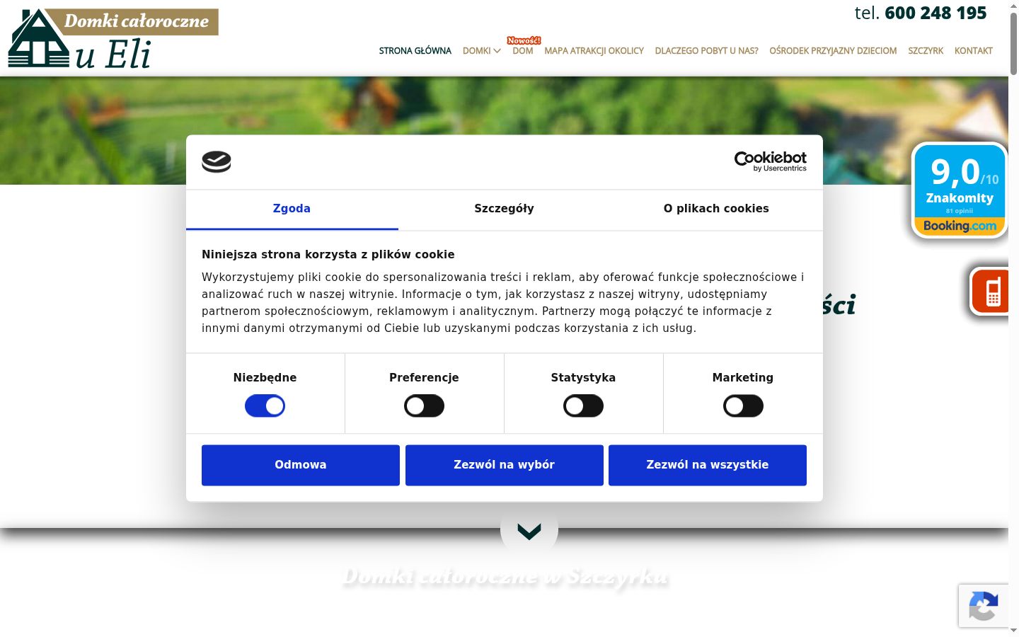 Screenshot del banner di consenso mostrato prima di qualsiasi interazione