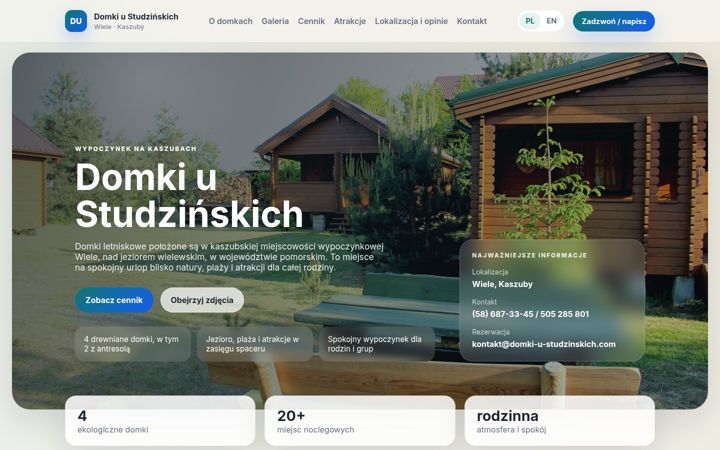 Screenshot of domki-u-studzinskich.com