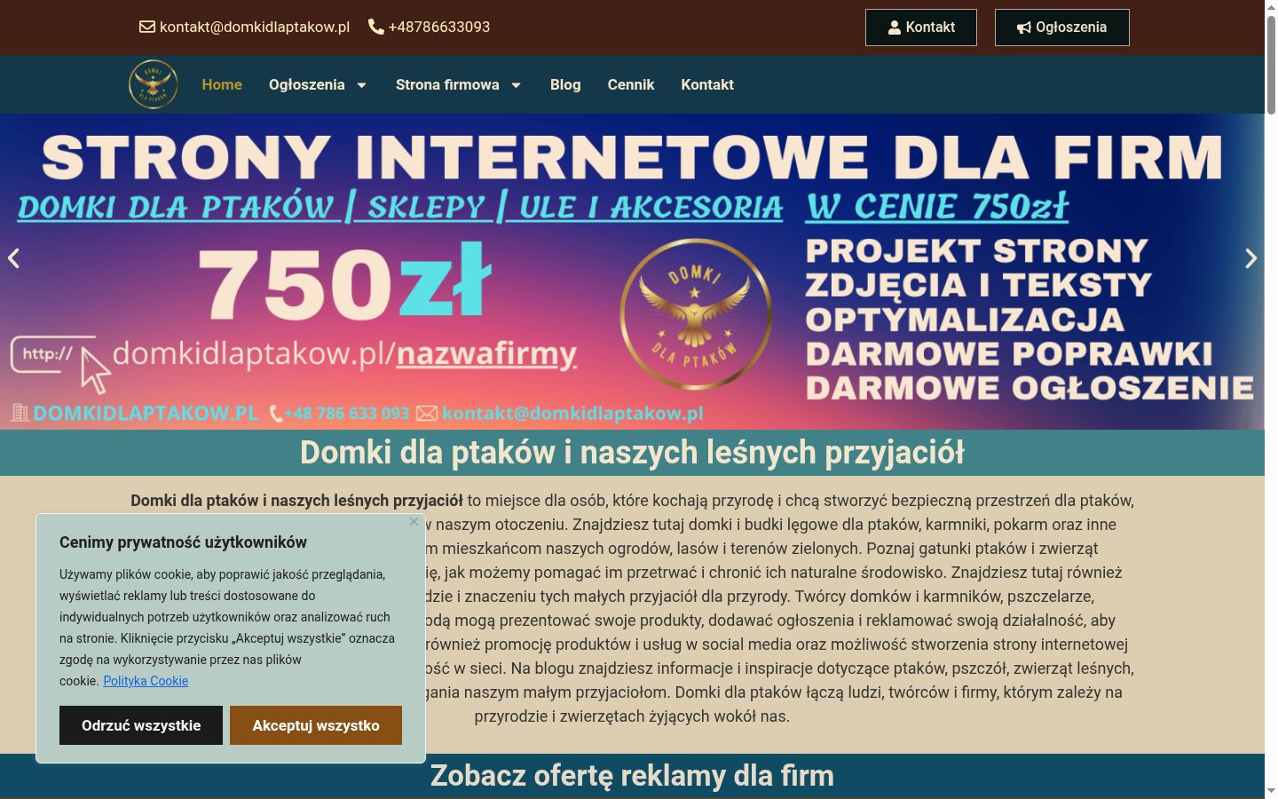 Zrzut ekranu banera zgody wyświetlanego przed jakąkolwiek interakcją