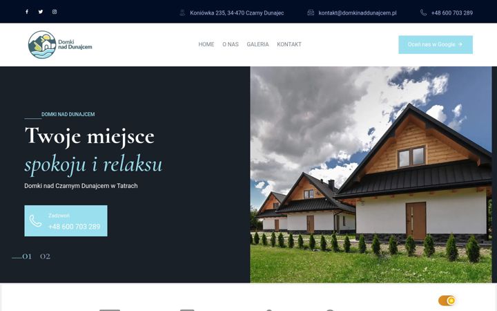 Captura de ecrã de domkinaddunajcem.pl