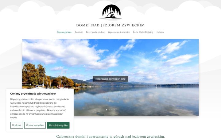 Captura de ecrã de domkinadjezioremzywieckim.com.pl