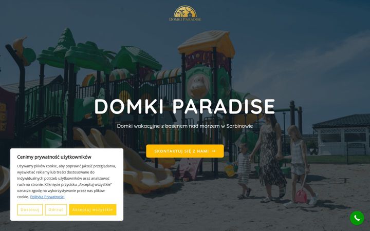 Captură de ecran a domkiparadise.pl