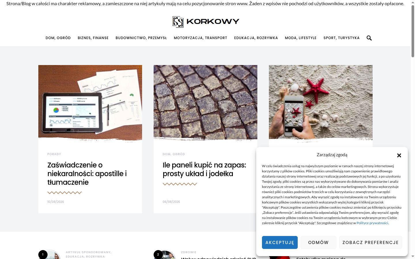 Captura de ecrã do banner de consentimento apresentado antes de qualquer interação