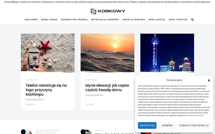 Posnetek zaslona domkorkowy.com.pl
