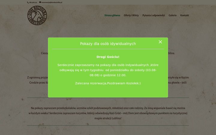 Posnetek zaslona domkoziolka.pl