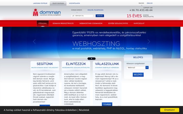 Screenshot of domman.hu