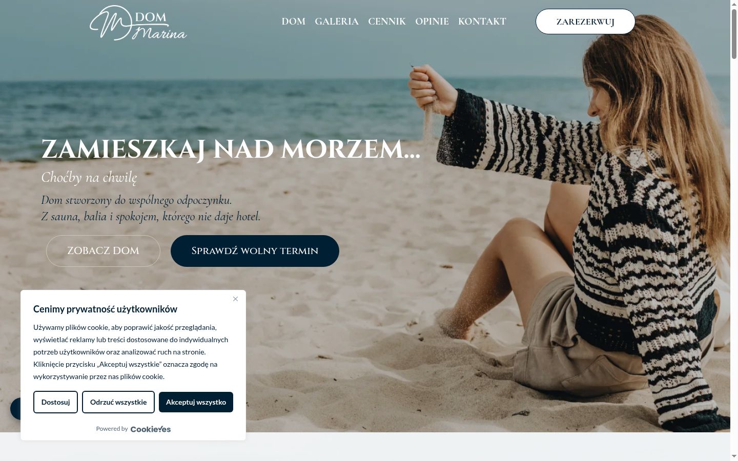 Zrzut ekranu banera zgody wyświetlanego przed jakąkolwiek interakcją