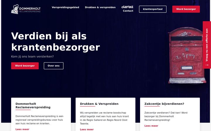 Screenshot of dommerholtreclameverspreiding.nl
