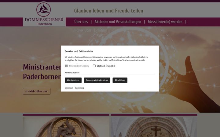 Screenshot of dommessdiener-paderborn.de