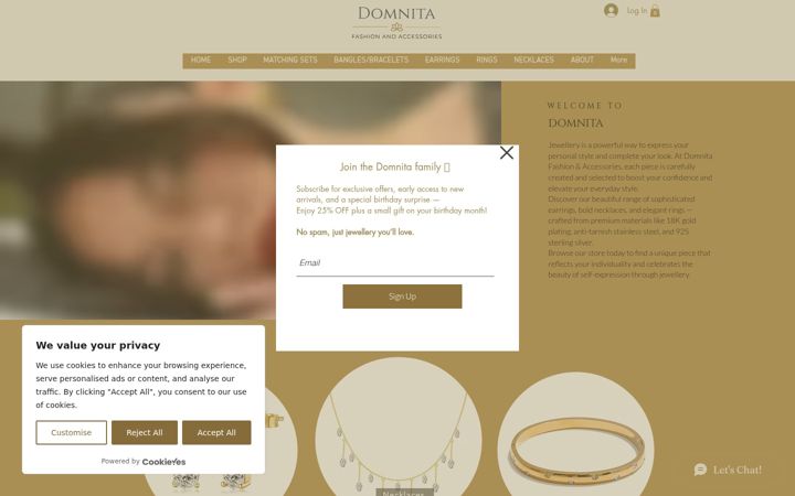 Screenshot of domnitafashion.com