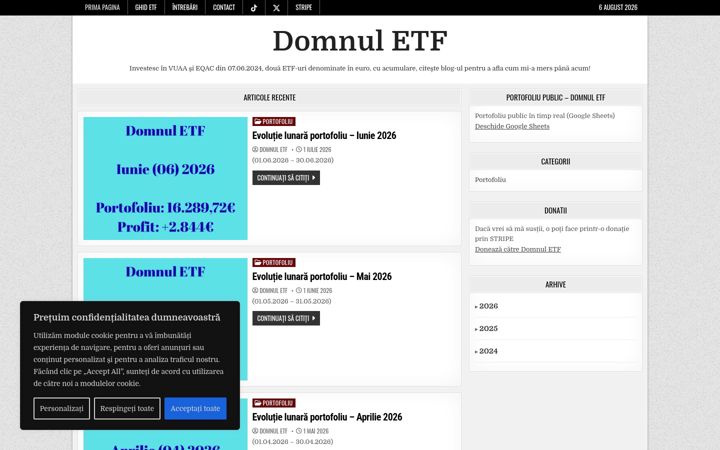 Screenshot of domnuletf.blog