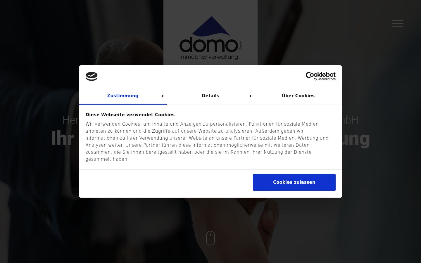 Screenshot of the consent banner shown before any interaction