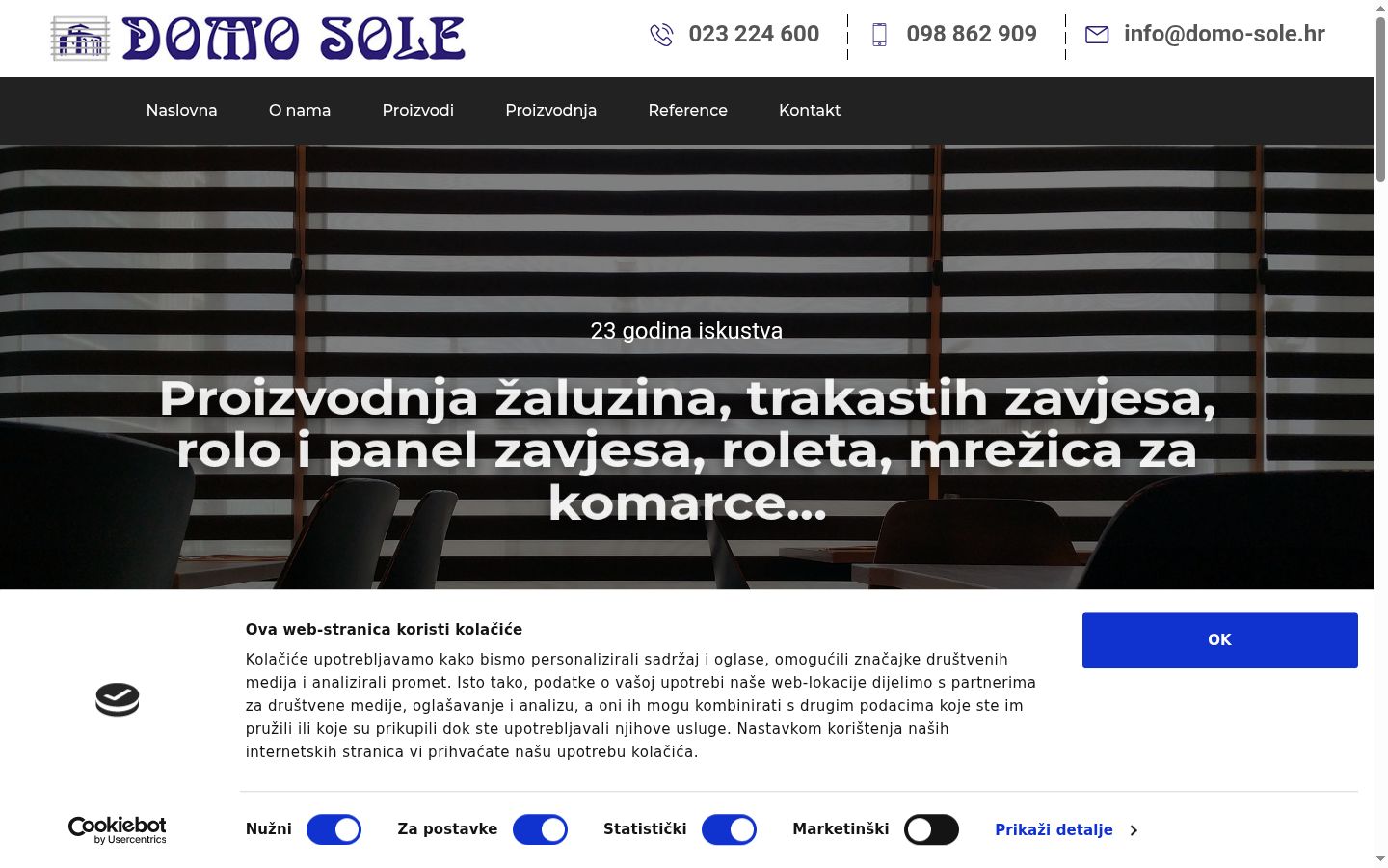 Screenshot of the consent banner shown before any interaction
