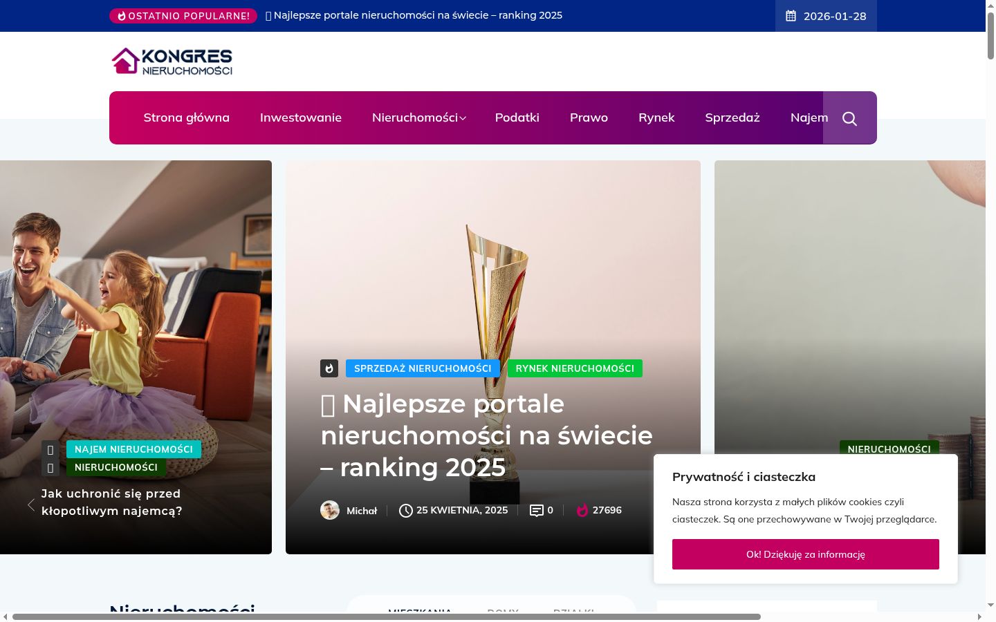 Zrzut ekranu banera zgody wyświetlanego przed jakąkolwiek interakcją