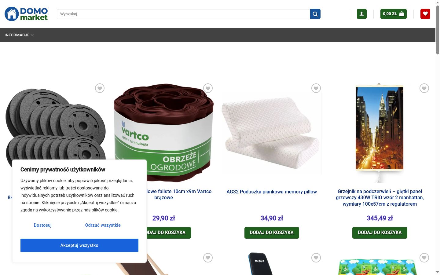 Screenshot del banner di consenso mostrato prima di qualsiasi interazione