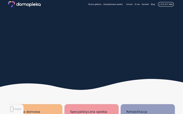 Snímek obrazovky domopieka.pl