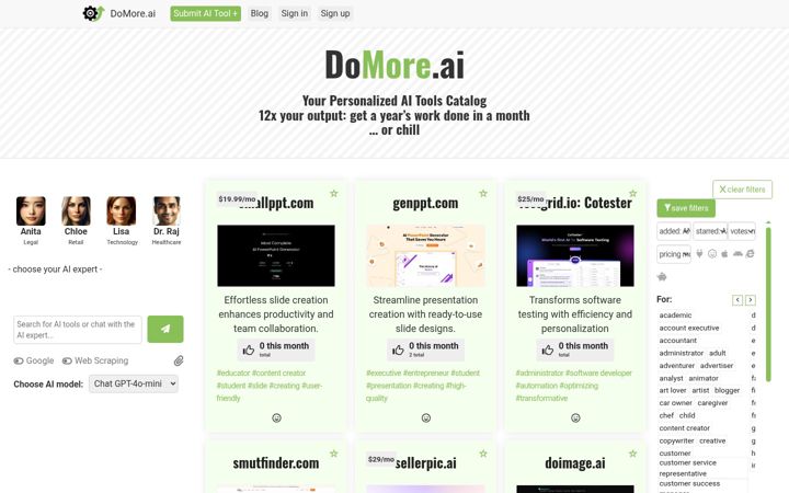 Screenshot of domore.ai