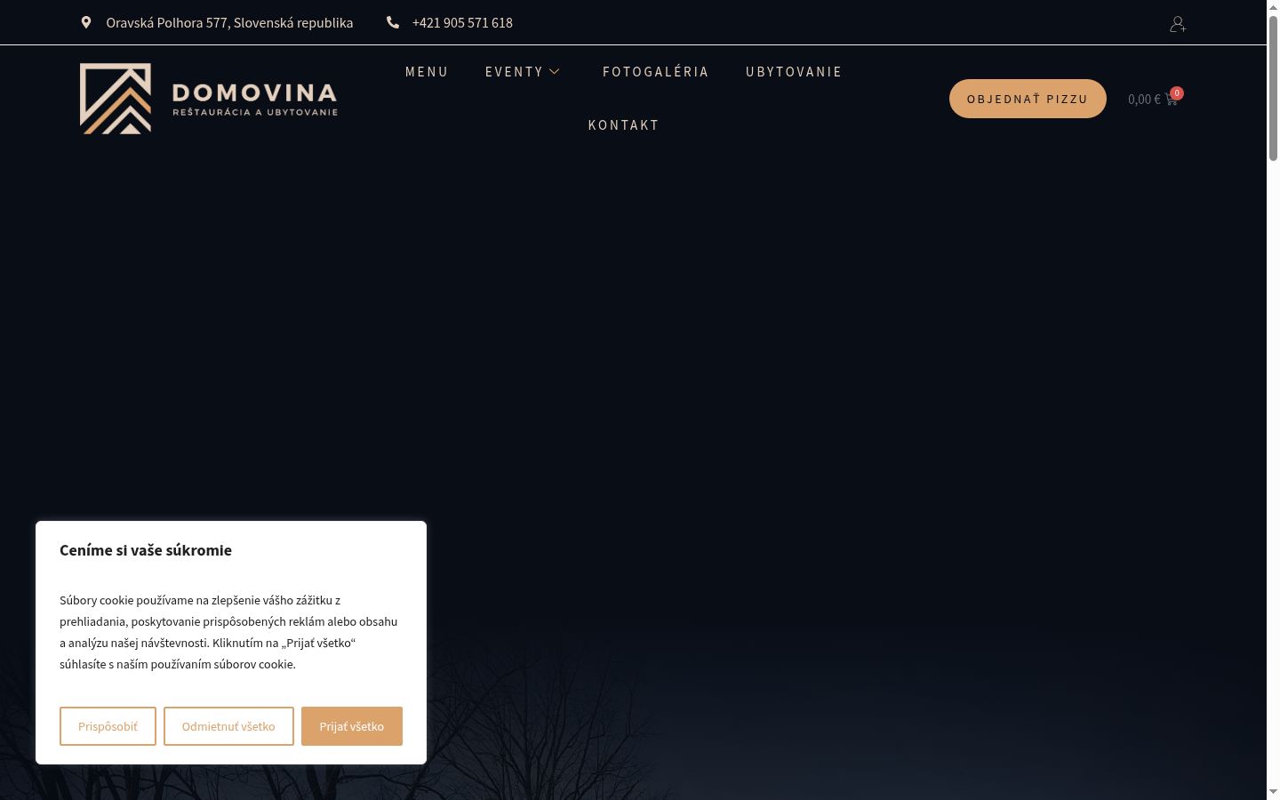 Screenshot del banner di consenso mostrato prima di qualsiasi interazione