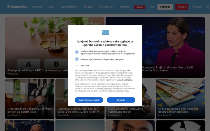 Screenshot of domovina.je