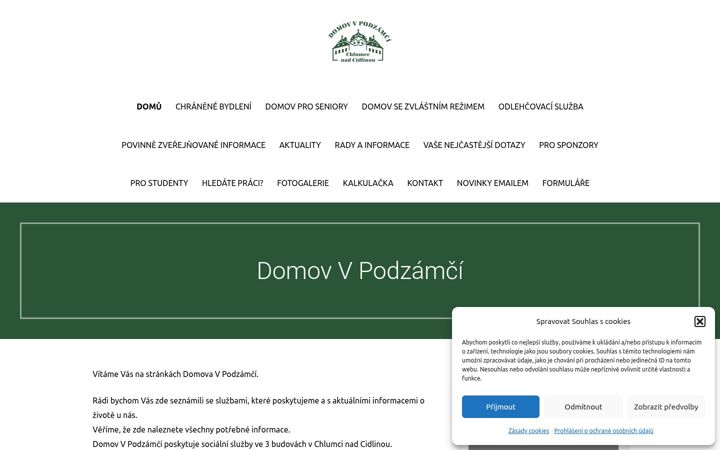 Snímek obrazovky domovpodzamci.cz